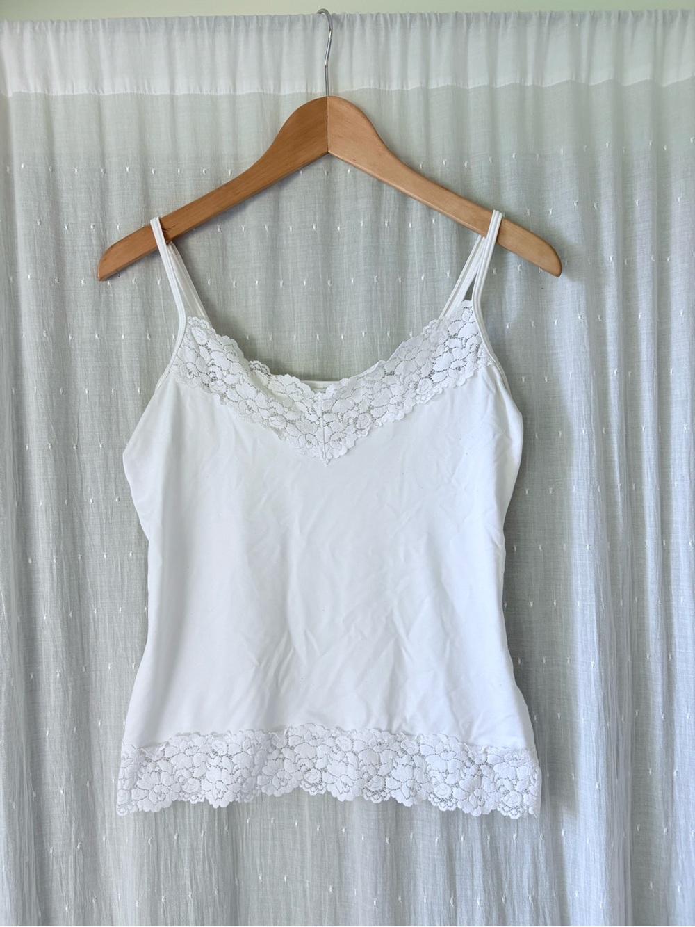 White House Black Market White Lace-Trim Camisole